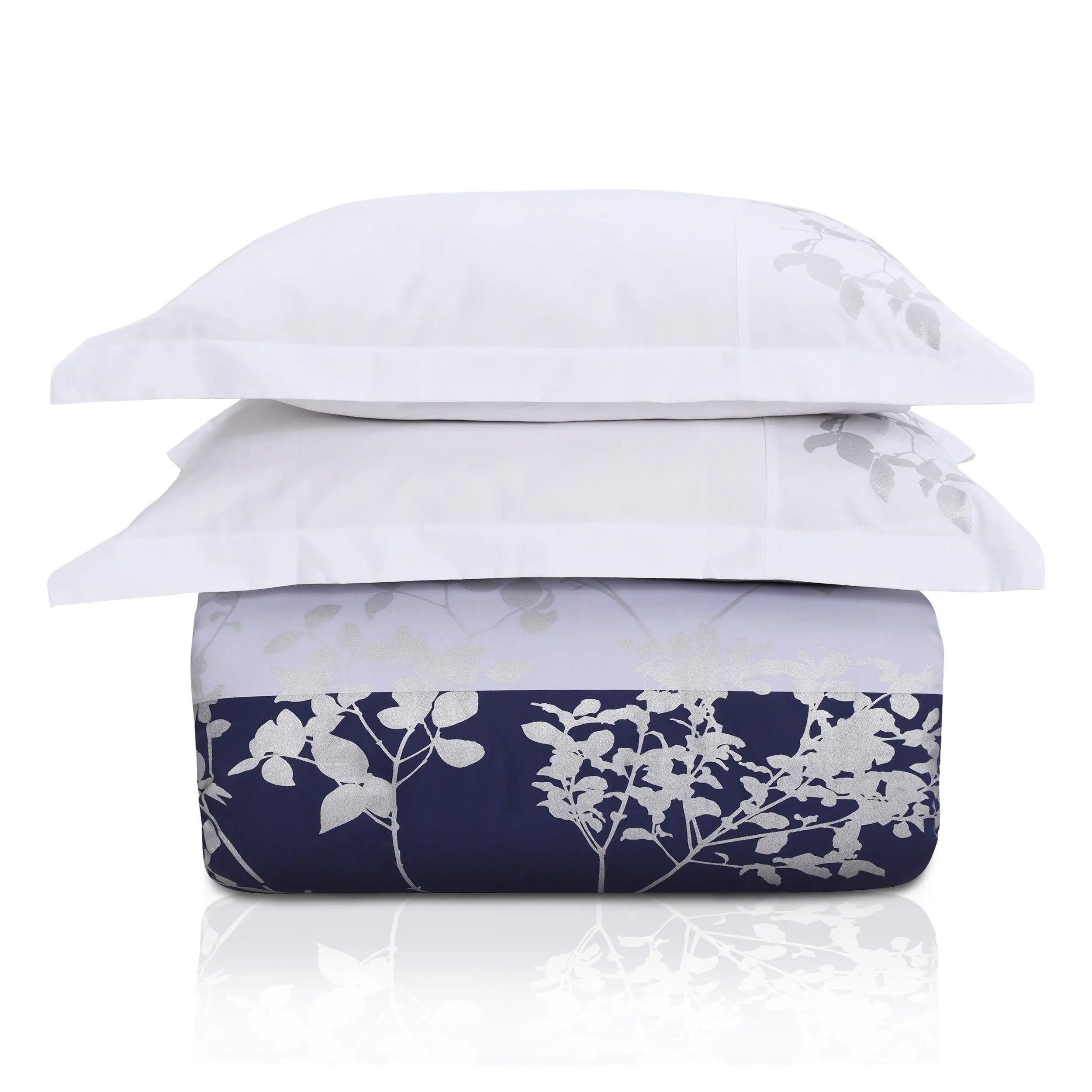Blue And White King Cotton Washable Duvet Cover Set With Two Shams Homeroots Bed & Bath