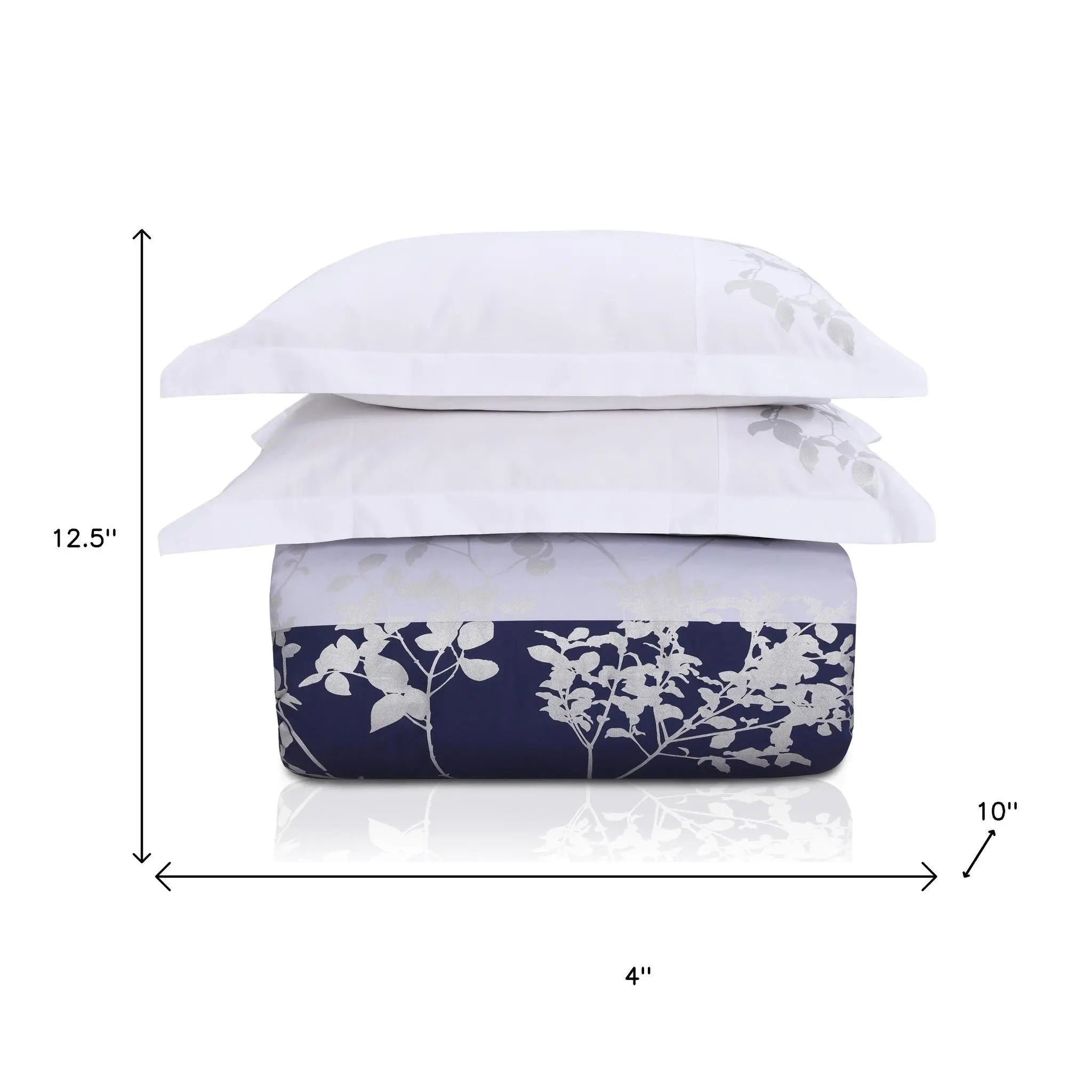 Blue And White King Cotton Washable Duvet Cover Set With Two Shams Homeroots Bed & Bath