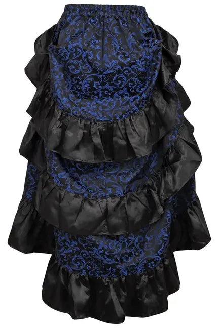 Blue/Black Brocade Adjustable High Low Bustle Skirt Daisy Corsets
