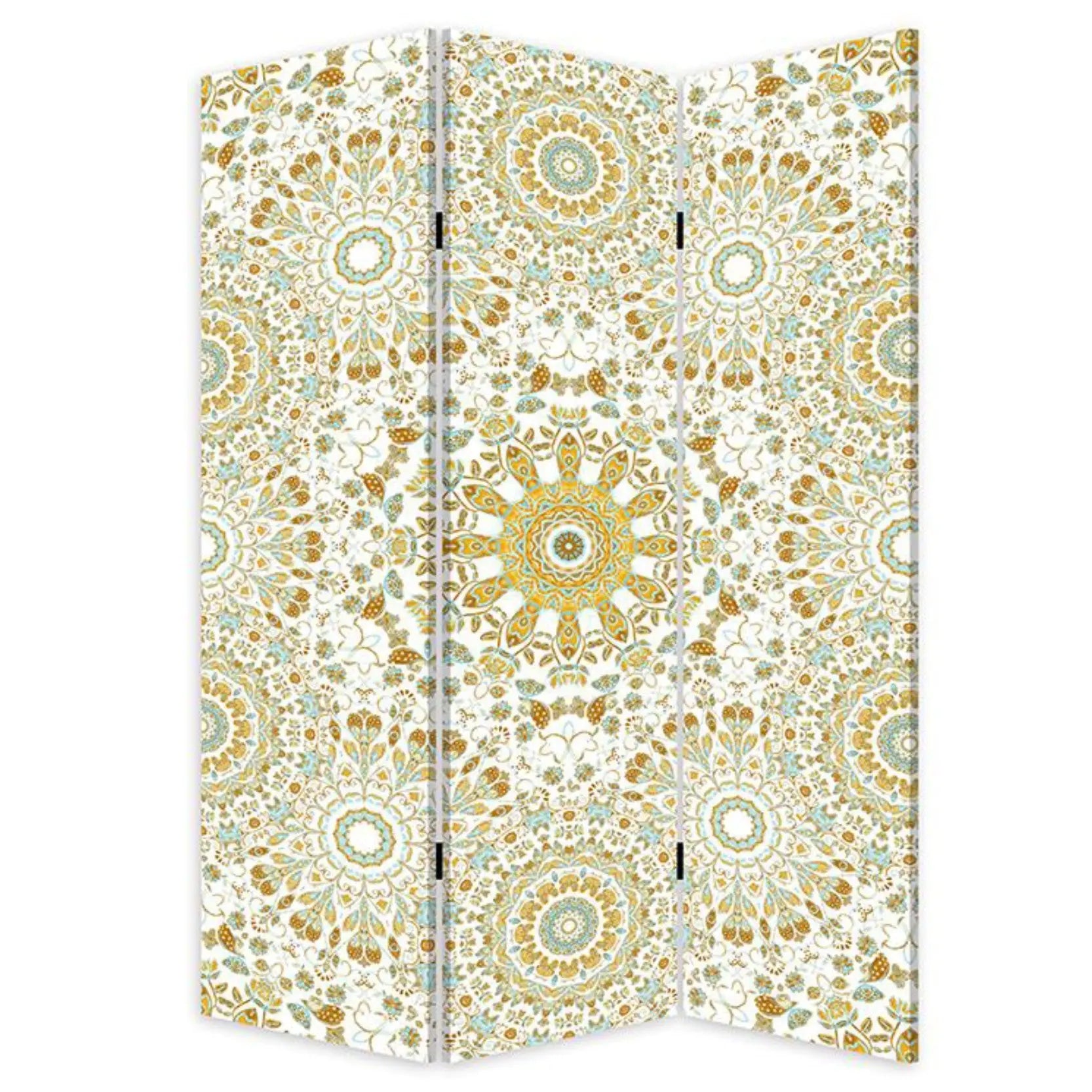 Blue Boho Mandala Three Panel Room Divider Screen Homeroots Home Decor