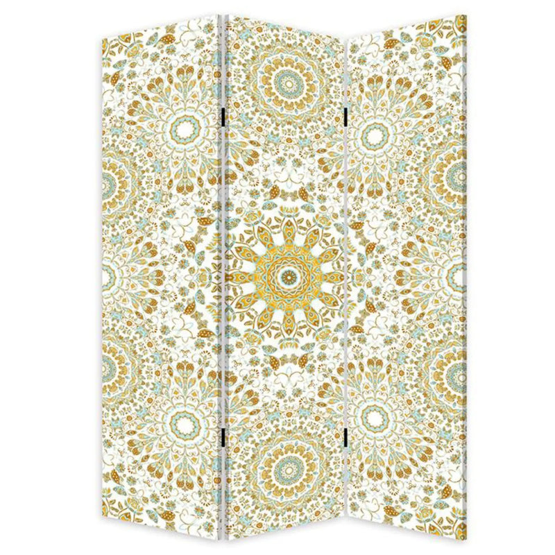 Blue Boho Mandala Three Panel Room Divider Screen Homeroots Home Decor