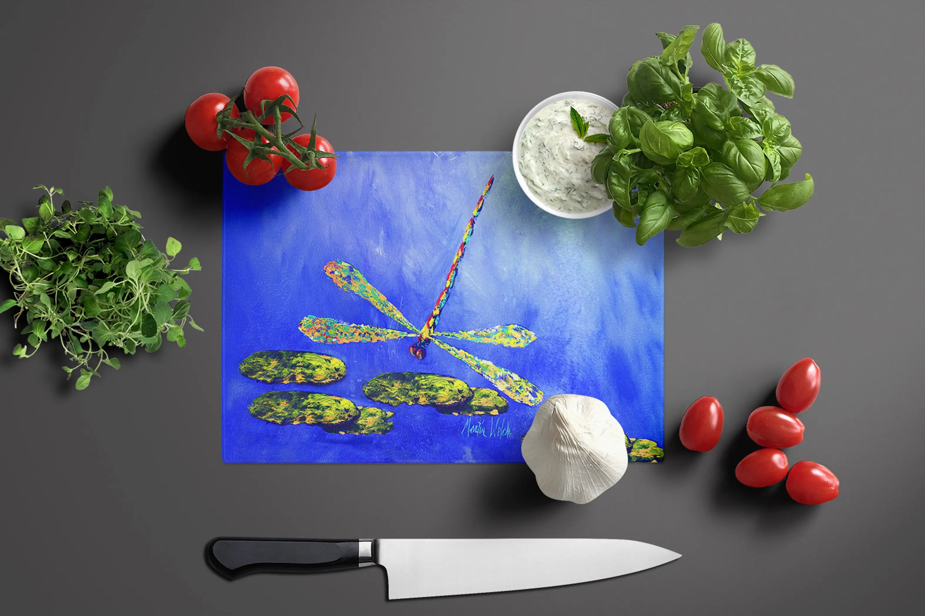 Blue Dragonfly Glass Cutting Board Caroline's Treasures