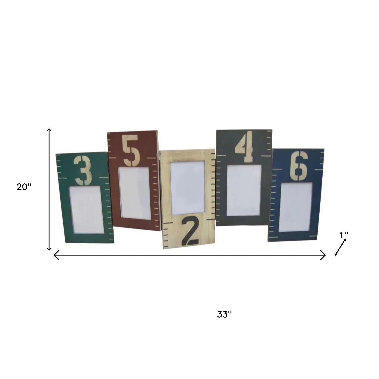 Blue Green And Red Solid Wood Tabletop Picture Frame Homeroots Home Decor