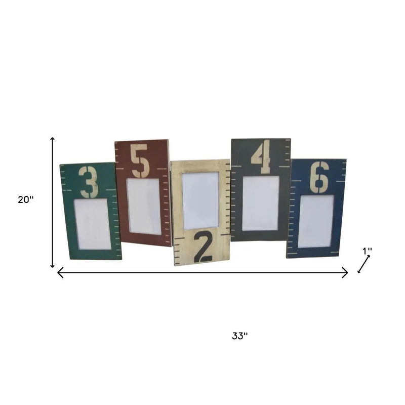 Blue Green And Red Solid Wood Tabletop Picture Frame Homeroots Home Decor