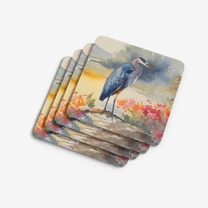 Blue Heron Pair of Pot Holders Caroline's Treasures
