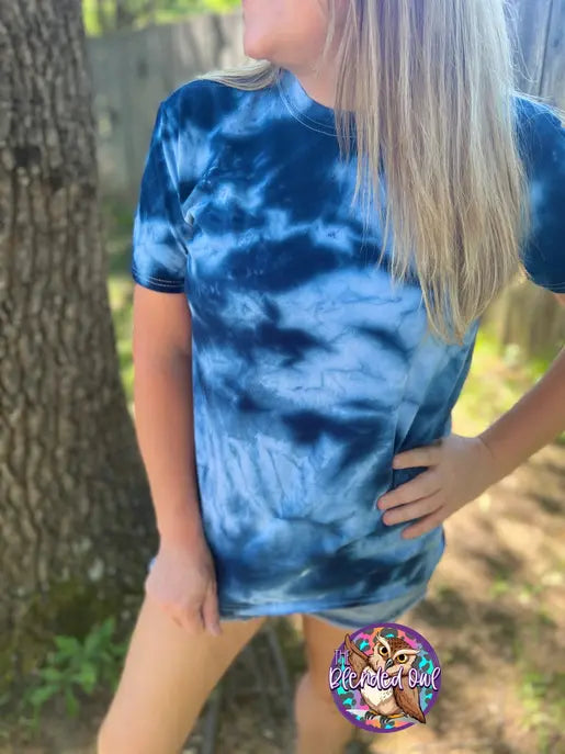 Blue Ice Dyed Tie Dye Blank Tee The Blended Owl