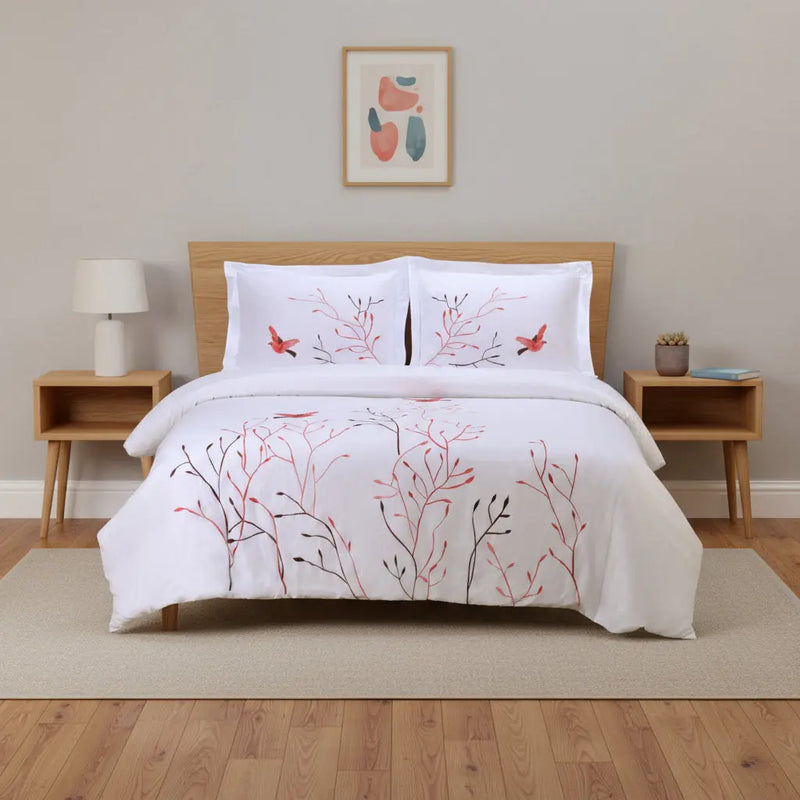 Blue King Cotton Washable Duvet Cover Set With Two Shams Homeroots Bed & Bath