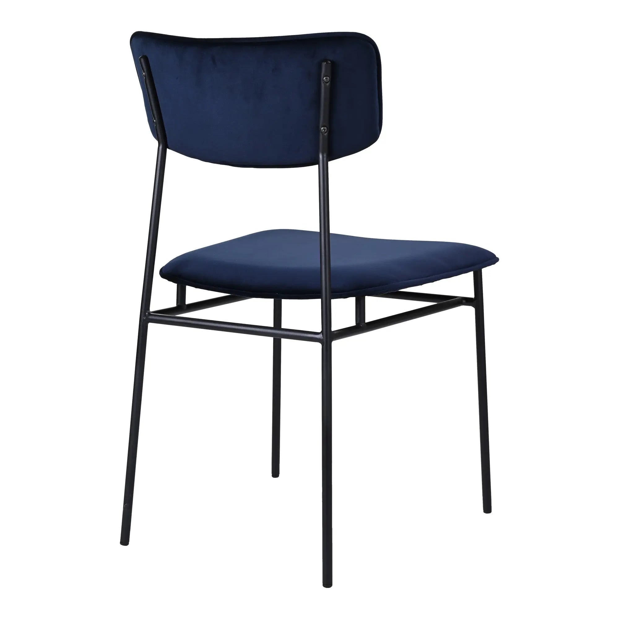 Blue and Black Velvet Open Back Dining Side Chair Homeroots Kitchen & Dining