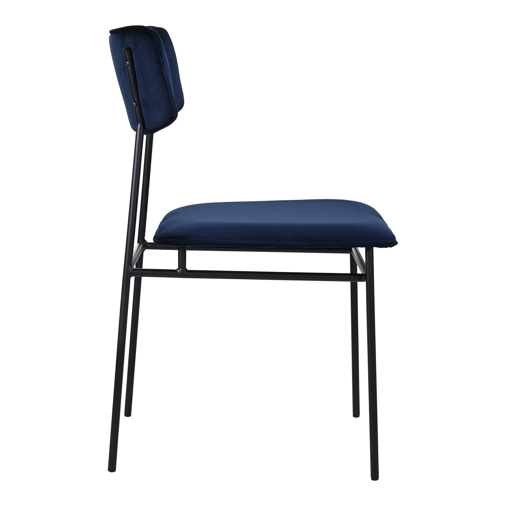 Blue and Black Velvet Open Back Dining Side Chair Homeroots Kitchen & Dining