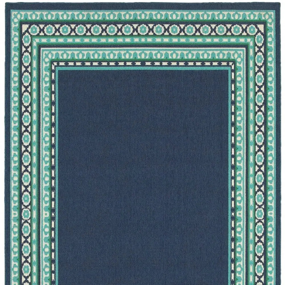 Blue and Green Indoor Outdoor Area Rug Homeroots Outdoor
