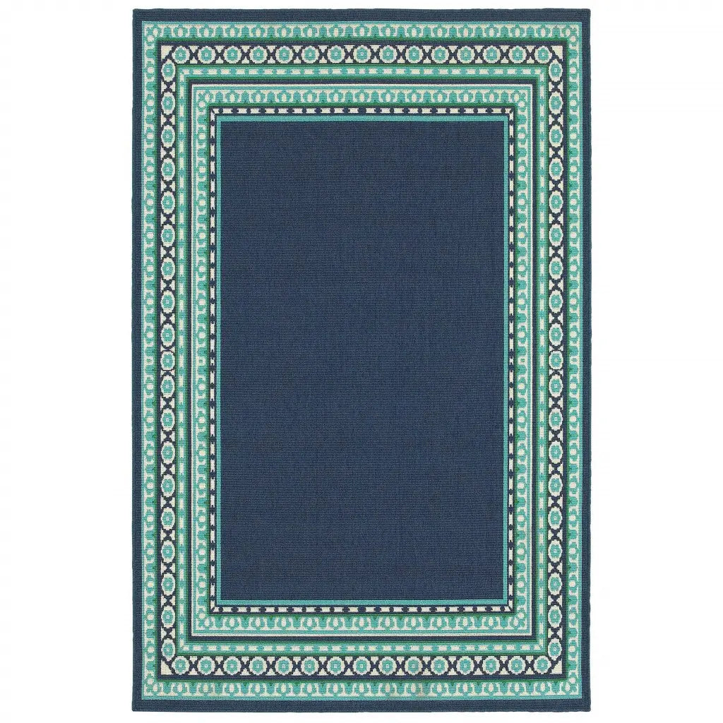 Blue and Green Indoor Outdoor Area Rug Homeroots Outdoor