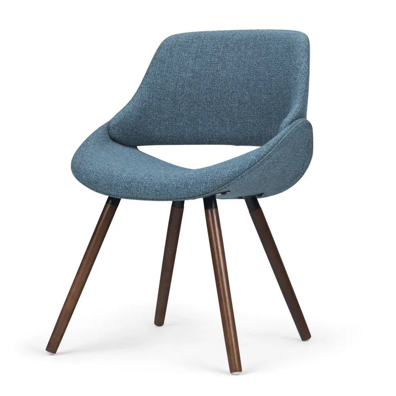 Blue and Natural Solid Wood Dining Parsons Chair Homeroots Kitchen & Dining
