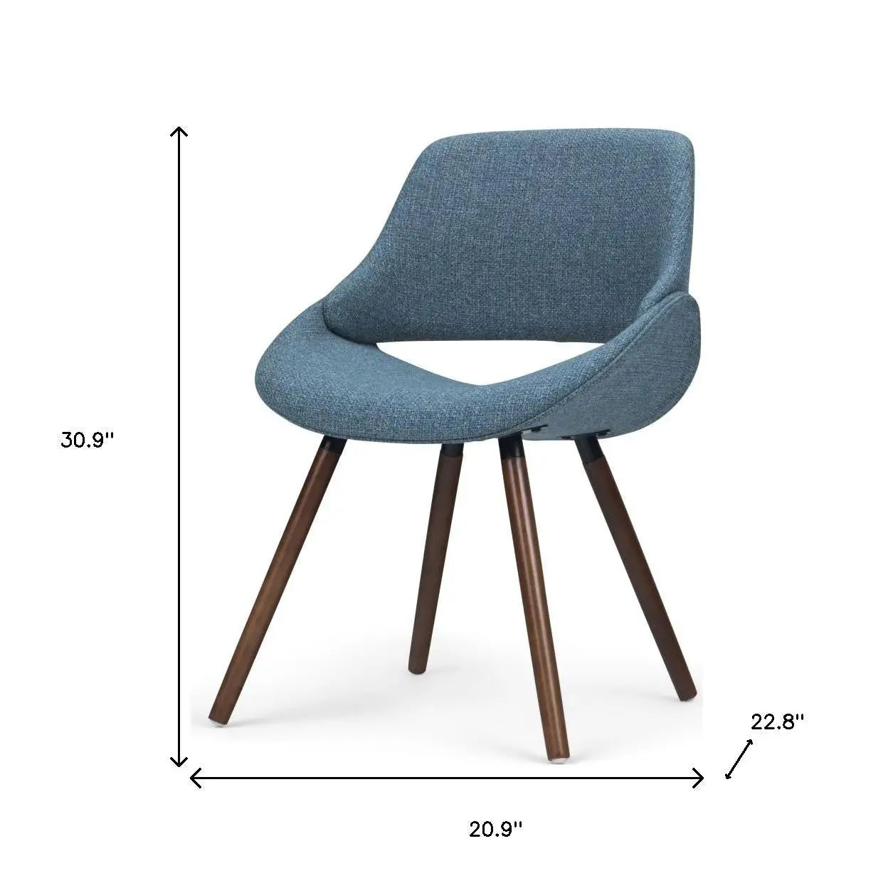 Blue and Natural Solid Wood Dining Parsons Chair Homeroots Kitchen & Dining