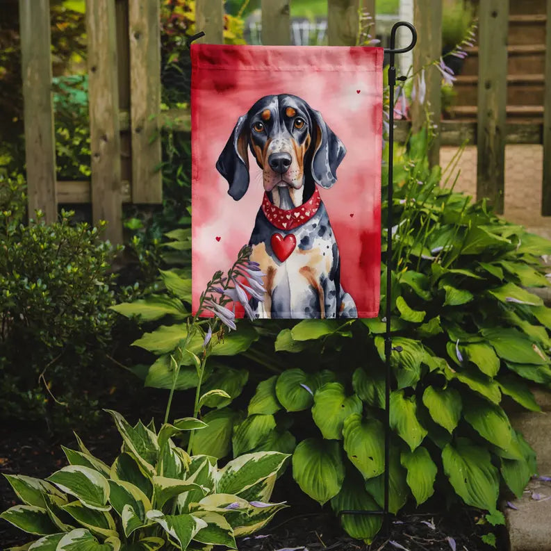 Bluetick Coonhound My Valentine Garden Flag Caroline's Treasures