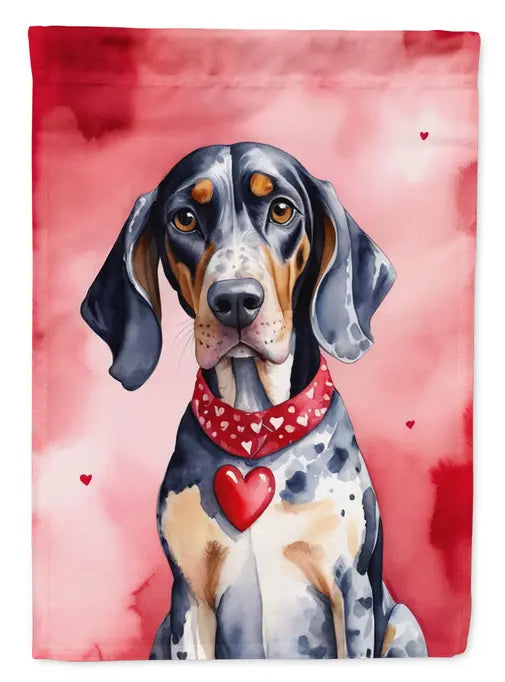 Bluetick Coonhound My Valentine Garden Flag Caroline's Treasures
