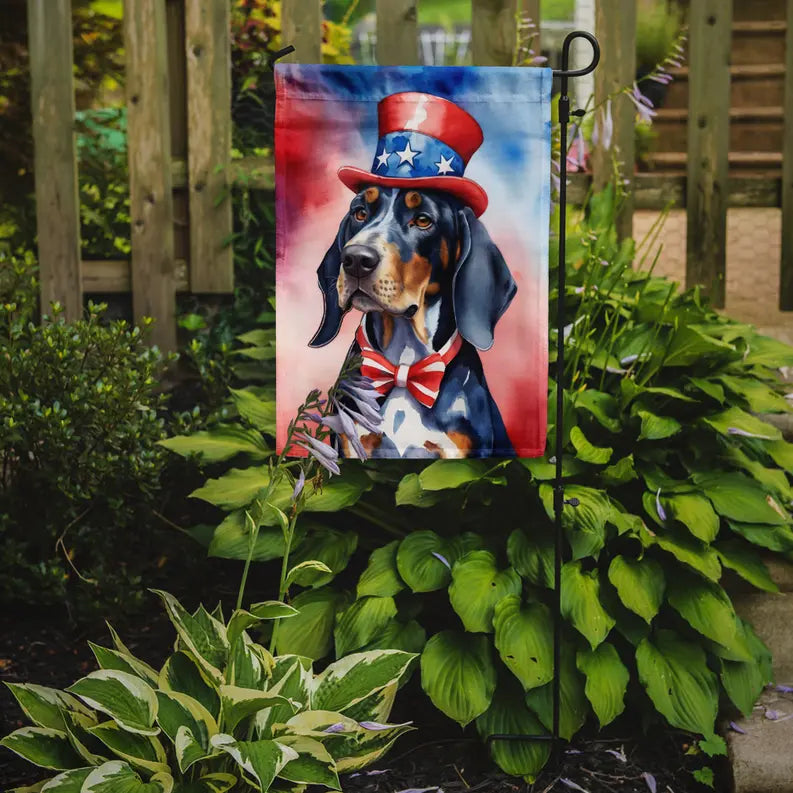 Bluetick Coonhound Patriotic American Garden Flag Caroline's Treasures