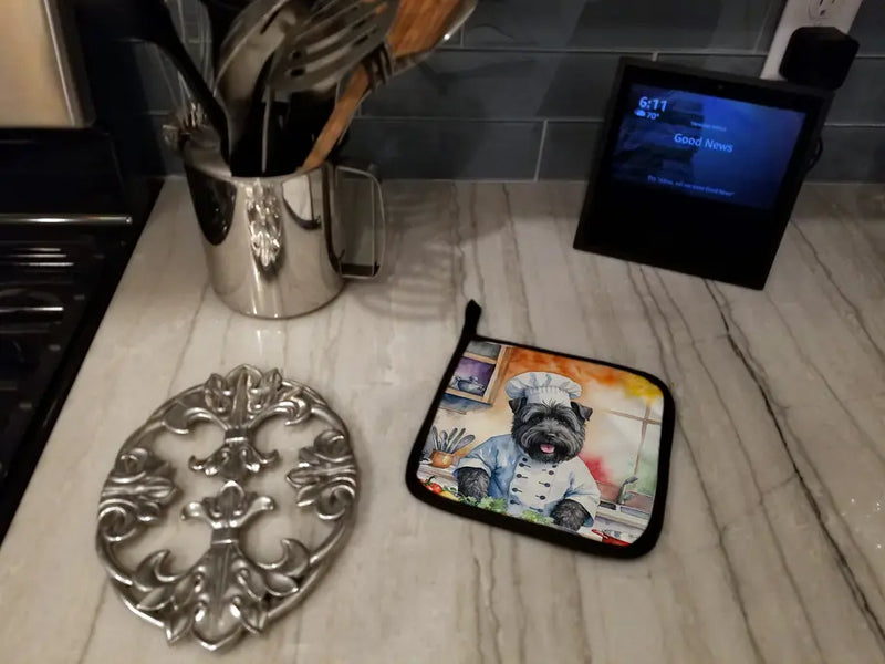 Bluetick Coonhound The Chef Pair of Pot Holders Caroline's Treasures