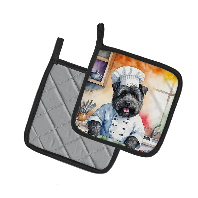 Bluetick Coonhound The Chef Pair of Pot Holders Caroline's Treasures