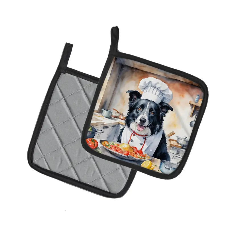 Bluetick Coonhound The Chef Pair of Pot Holders Caroline's Treasures