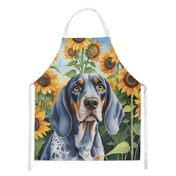 Bluetick Coonhound in Sunflowers Apron Caroline's Treasures