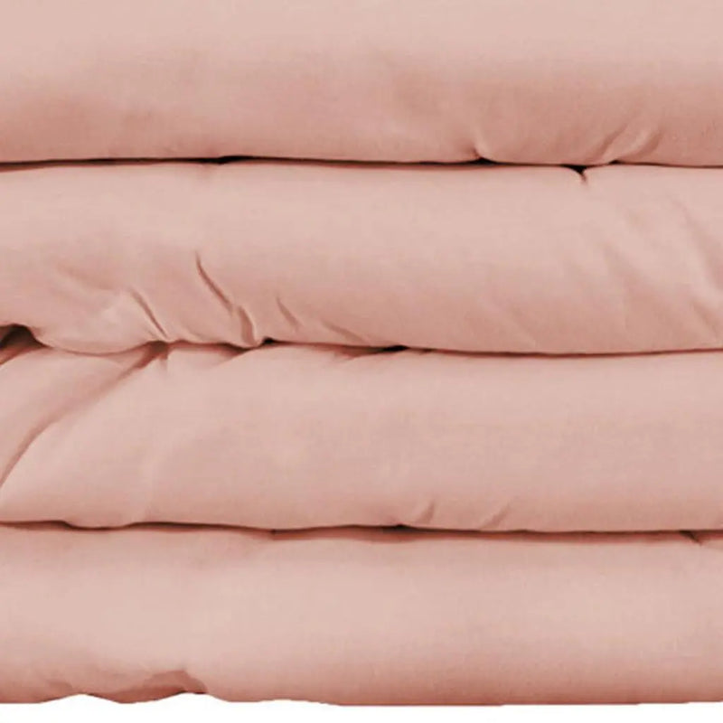 Blush Queen Cotton Blend Washable Duvet Cover Set Homeroots Bed & Bath