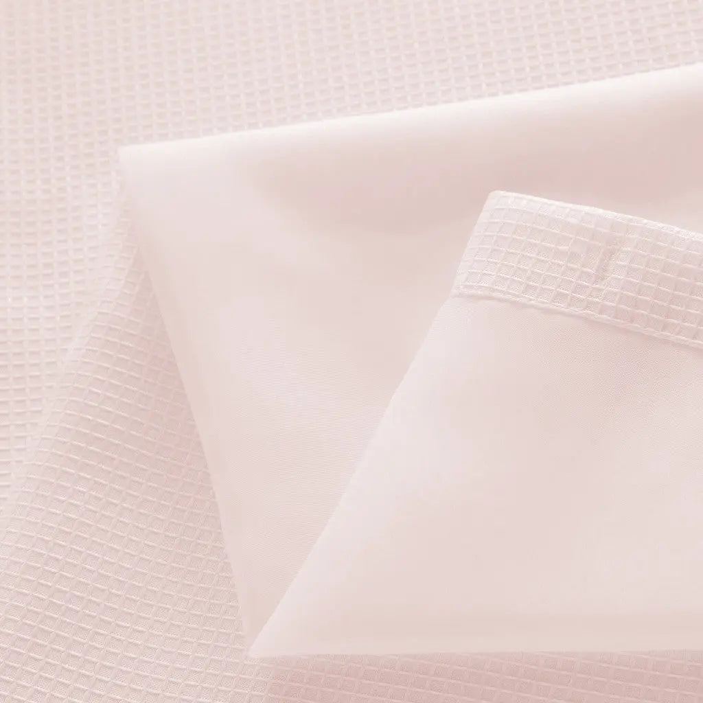 Blush Sheer and Grid Shower Curtain and Liner Set Homeroots Bed & Bath