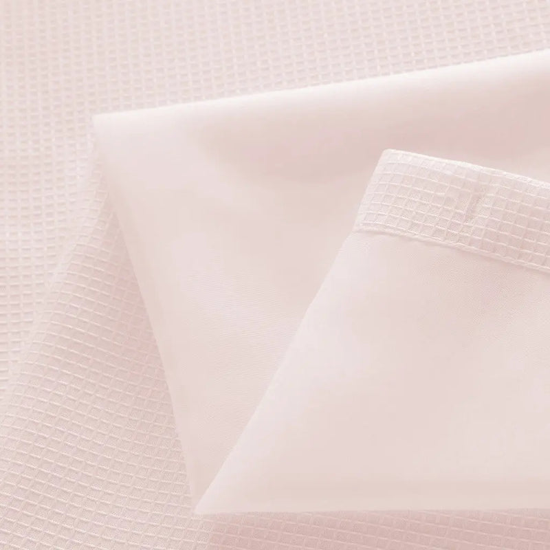 Blush Sheer and Grid Shower Curtain and Liner Set Homeroots Bed & Bath
