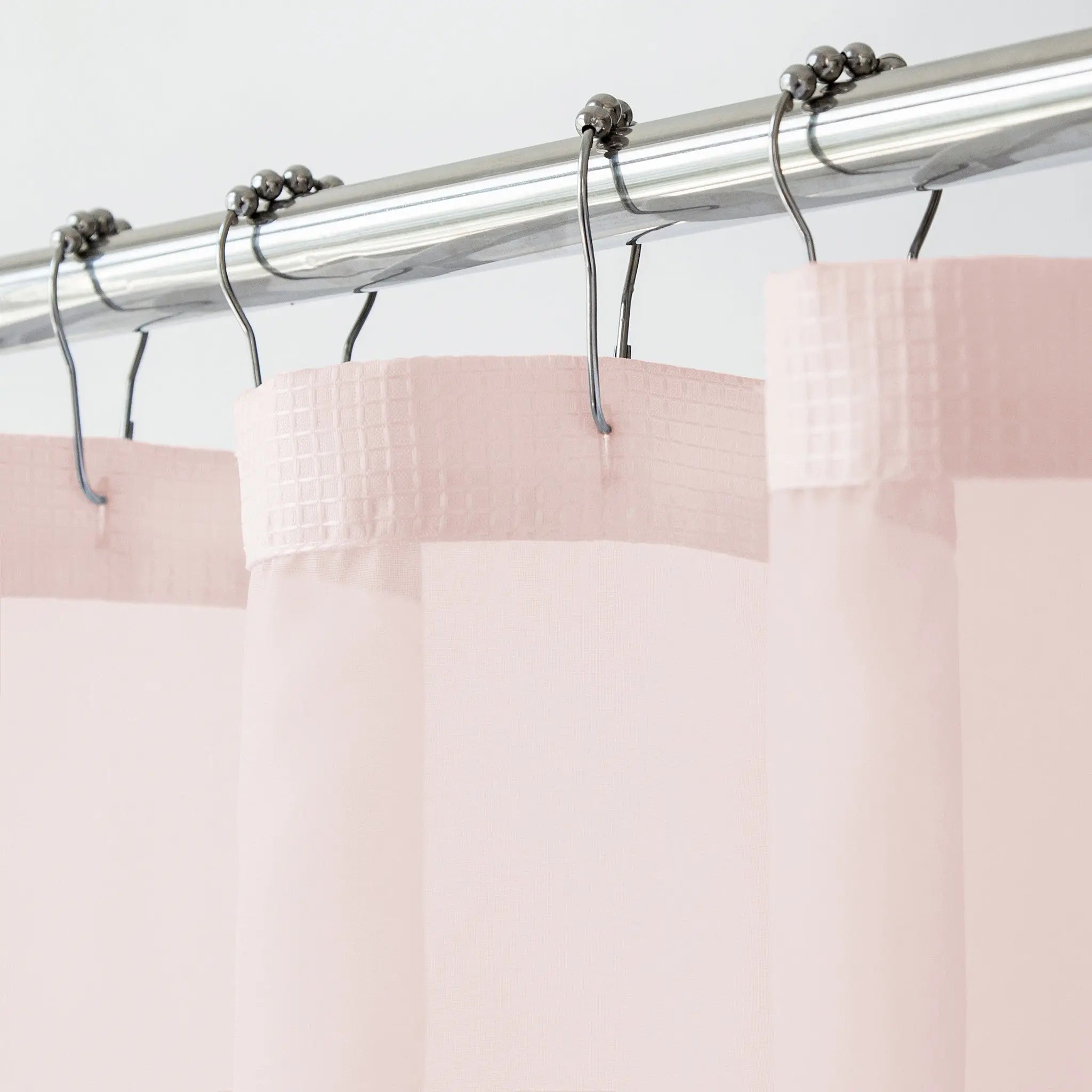 Blush Sheer and Grid Shower Curtain and Liner Set Homeroots Bed & Bath