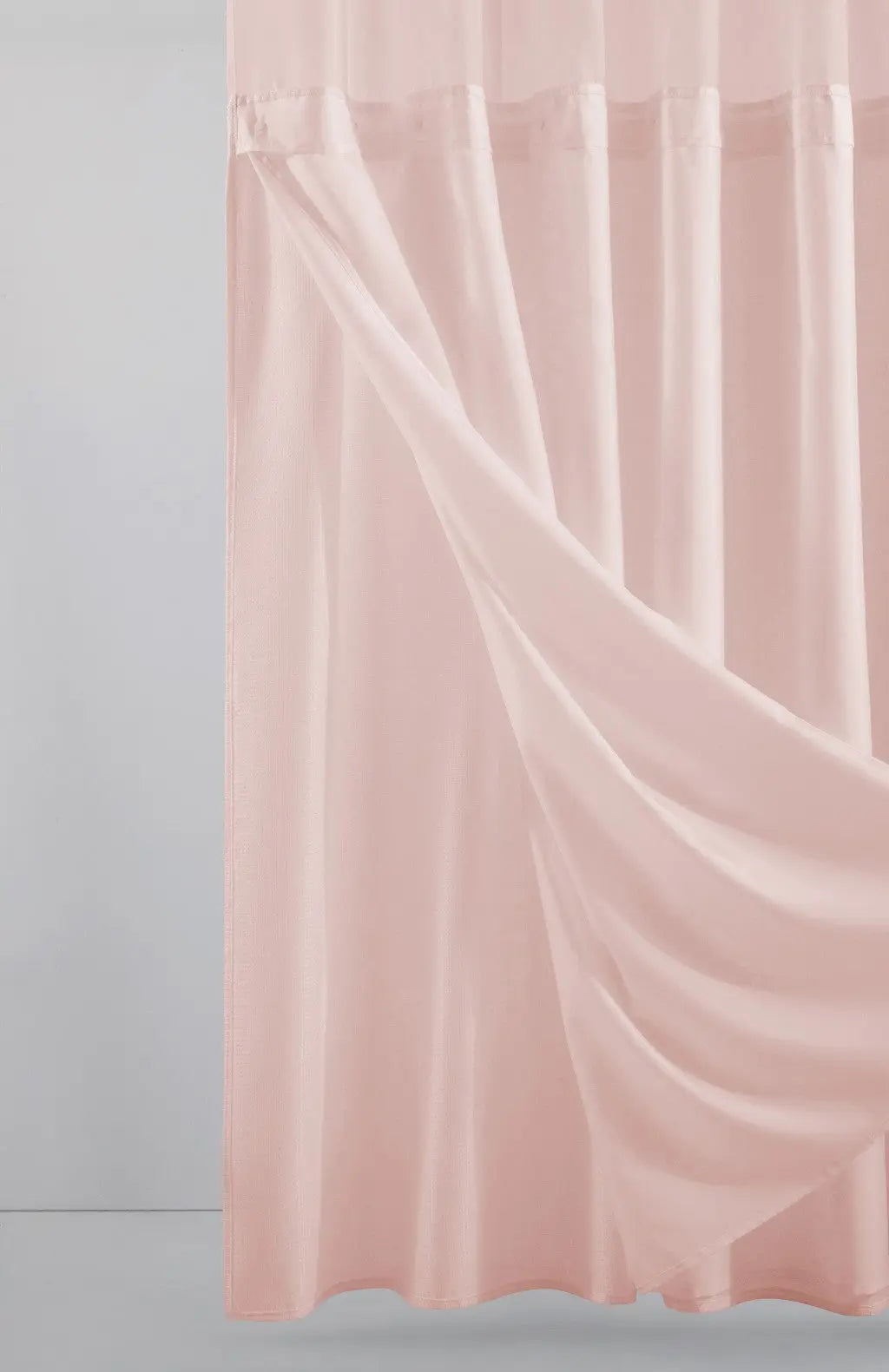Blush Sheer and Grid Shower Curtain and Liner Set Homeroots Bed & Bath