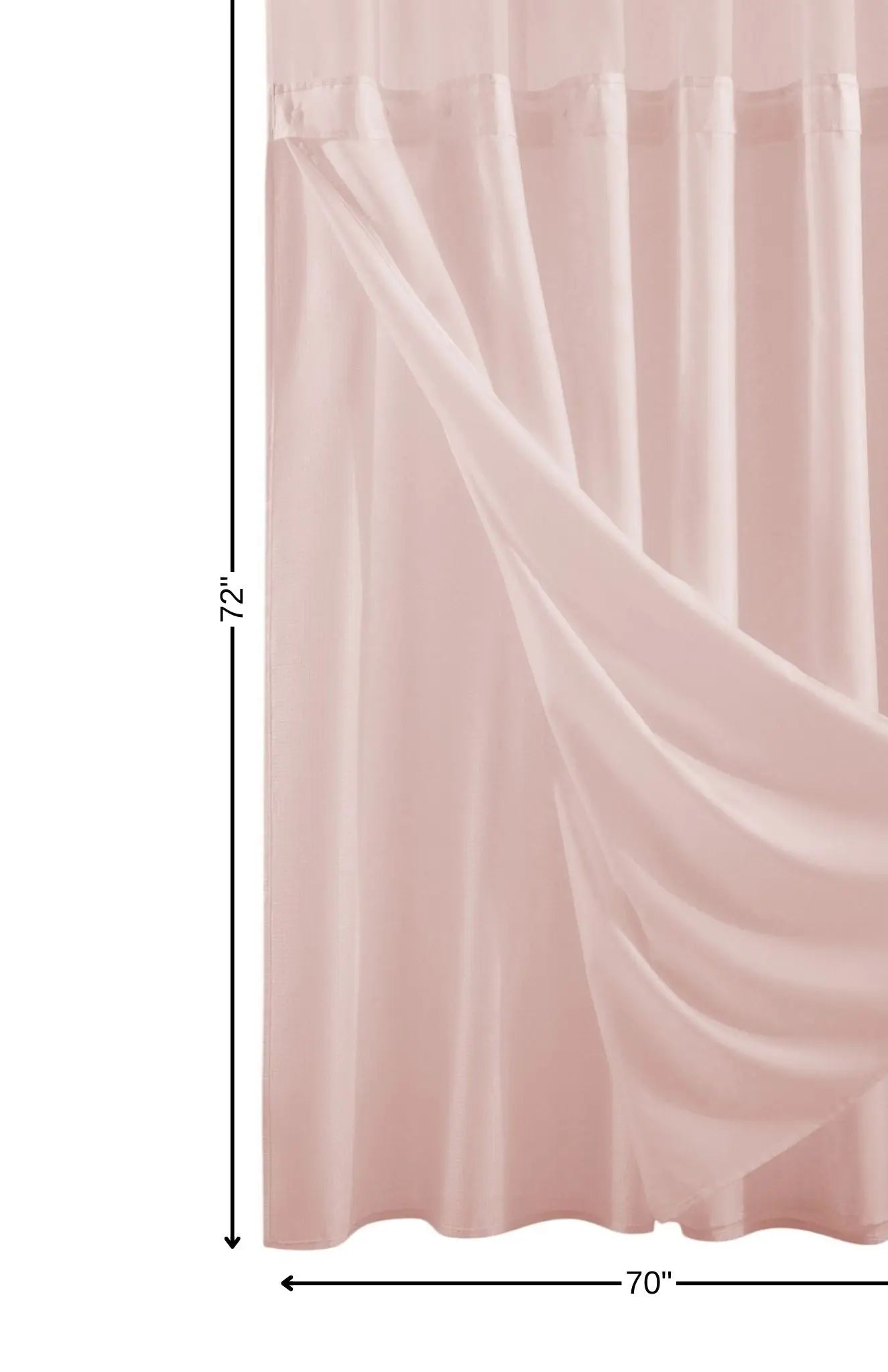 Blush Sheer and Grid Shower Curtain and Liner Set Homeroots Bed & Bath