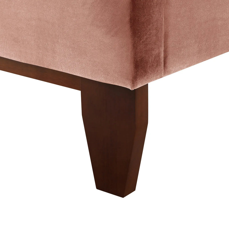 Blush Solid Wood Full Tufted Upholstered Velvet Bed Homeroots Bed & Bath