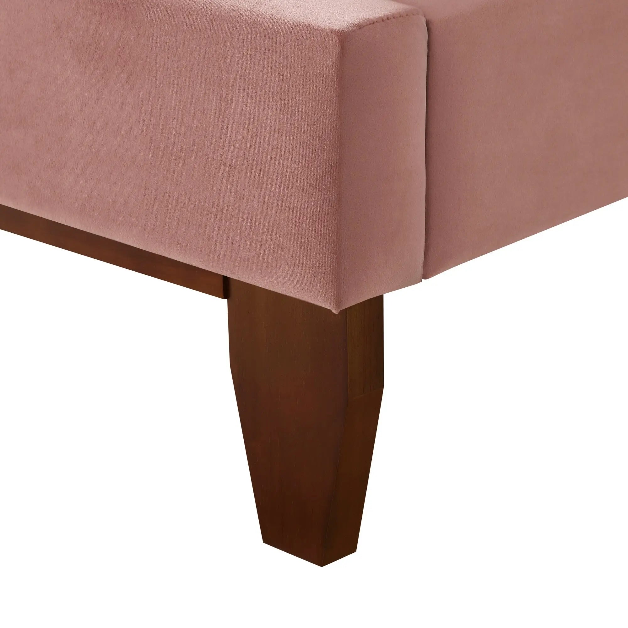 Blush Solid Wood Queen Tufted Upholstered Velvet Bed Homeroots Bed & Bath