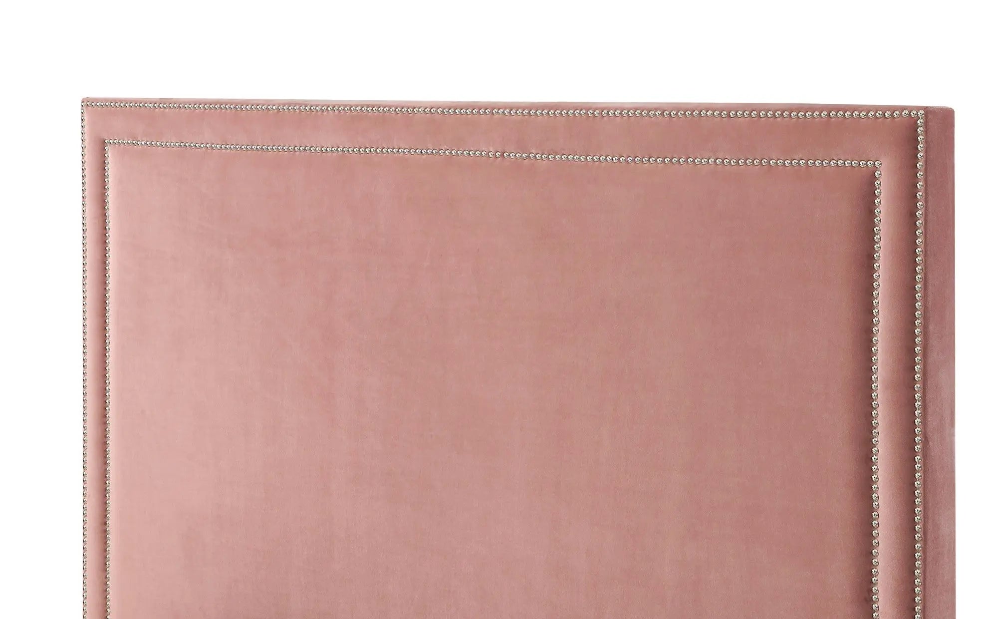 Blush Solid Wood Queen Upholstered Velvet Bed with Nailhead Trim Homeroots Bed & Bath