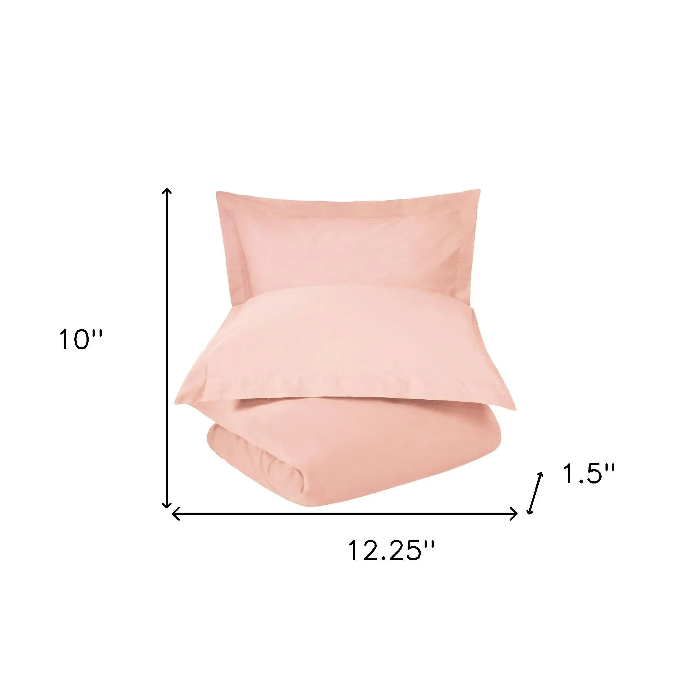 Blush Twin Cotton Washable Duvet Cover Set With Sham Homeroots Bed & Bath