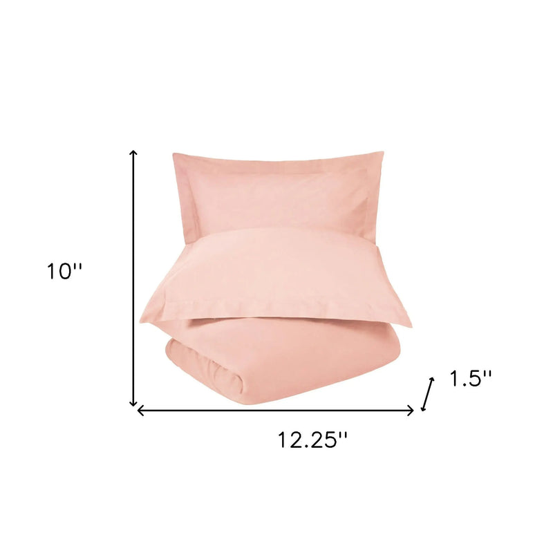 Blush Twin Cotton Washable Duvet Cover Set With Sham Homeroots Bed & Bath