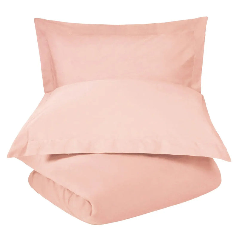 Blush Twin Cotton Washable Duvet Cover Set With Sham Homeroots Bed & Bath