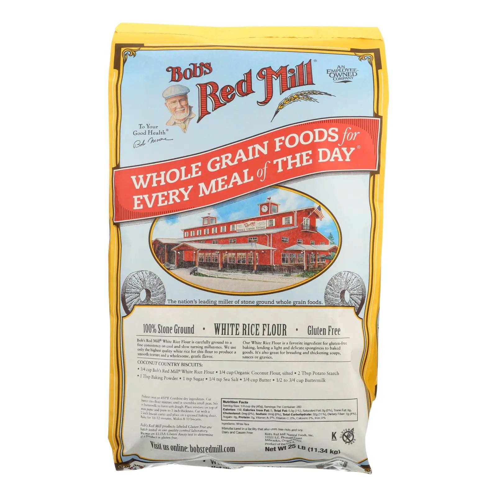 Bob's Red Mill - Flour White Rice - Case Of 25 Lbs. Bob's Red Mill