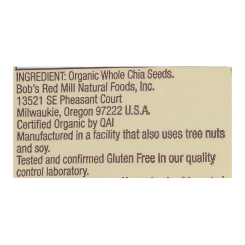 Bob's Red Mill - Seeds Chia - Case Of 5-12 Oz Bob's Red Mill
