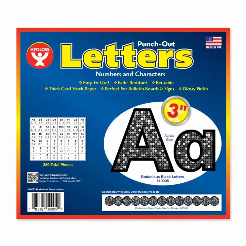 Bodacious Black Punch-Out Letters Hygloss Products