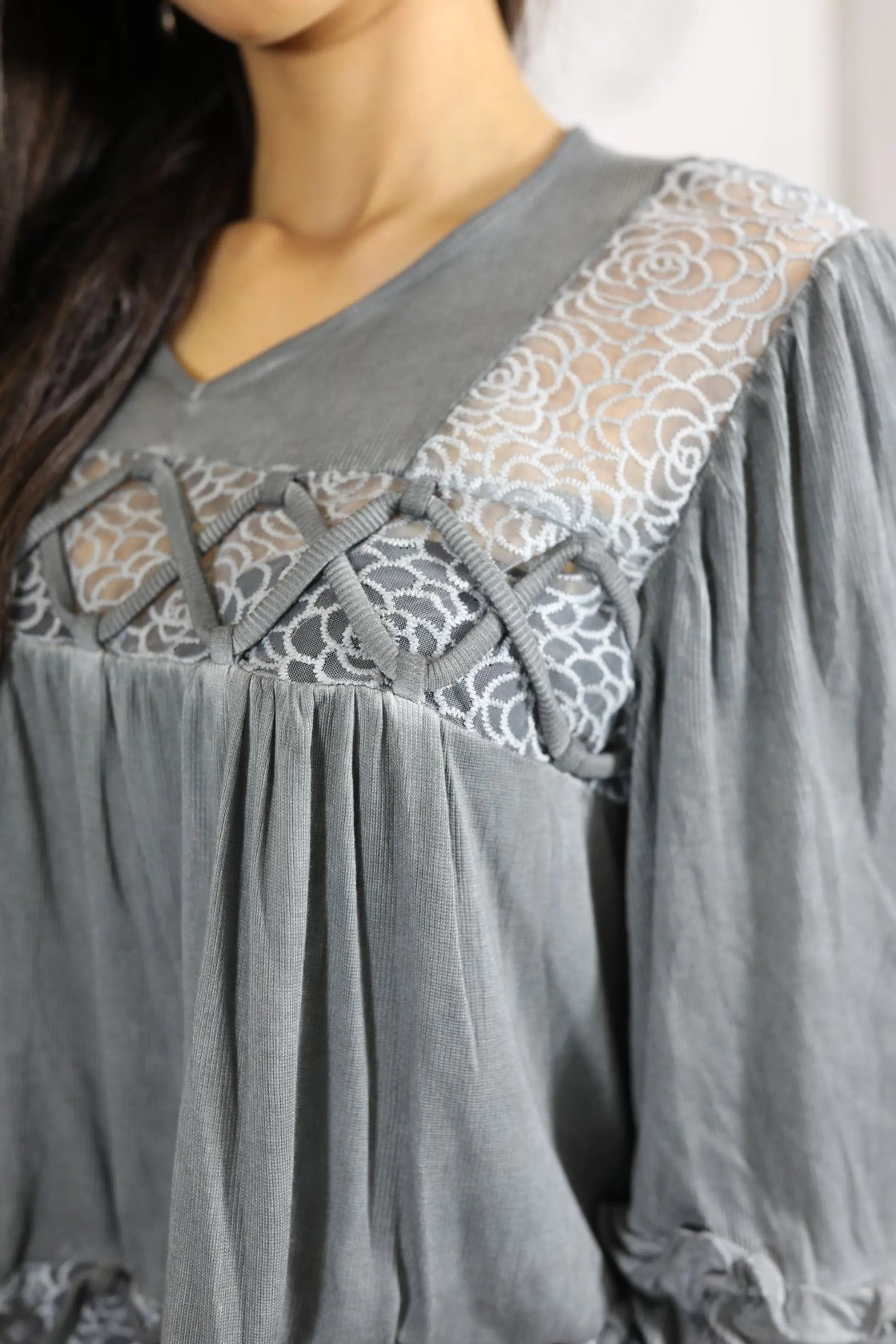 Bohemian Ribbed Flowers Top SurelyMine