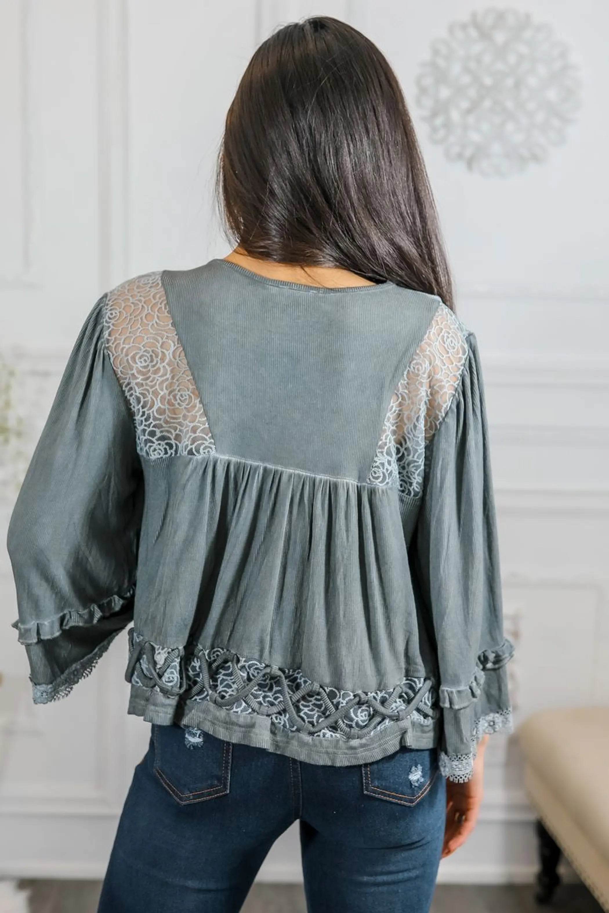 Bohemian Ribbed Flowers Top SurelyMine