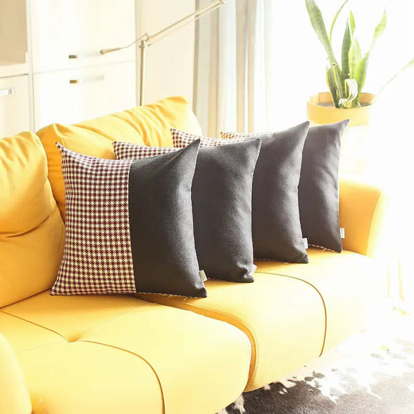 Boho-Chic Houndstooth Jacquard Throw Pillow Covers MIKE & Co. NEW YORK