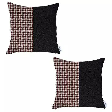 Boho-Chic Houndstooth Jacquard Throw Pillow Covers MIKE & Co. NEW YORK