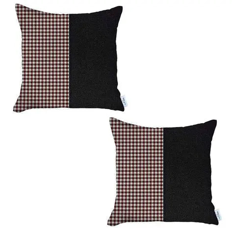 Boho-Chic Houndstooth Jacquard Throw Pillow Covers MIKE & Co. NEW YORK