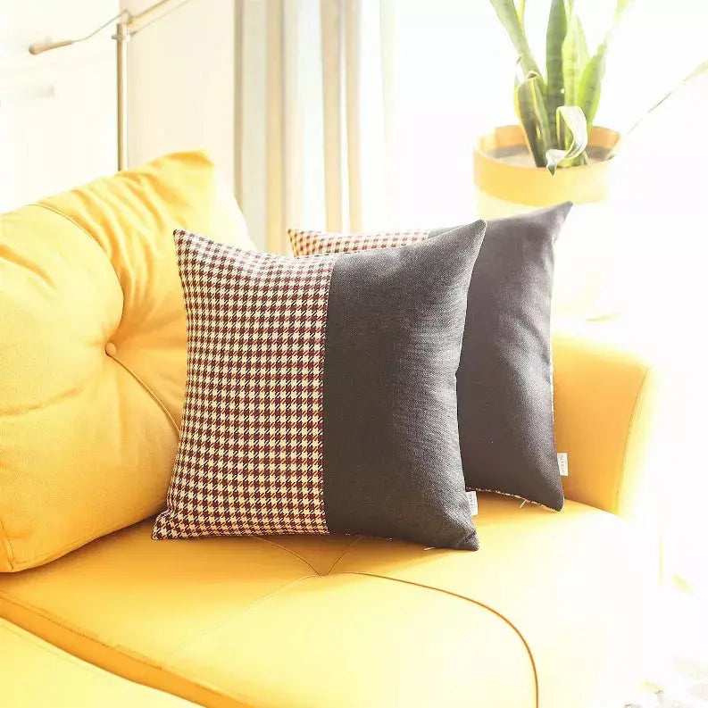 Boho-Chic Houndstooth Jacquard Throw Pillow Covers MIKE & Co. NEW YORK