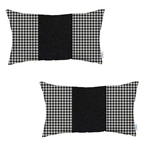 Boho-Chic Houndstooth Jacquard Throw Pillow Covers MIKE & Co. NEW YORK