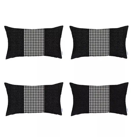 Boho-Chic Houndstooth Jacquard Throw Pillow Covers MIKE & Co. NEW YORK