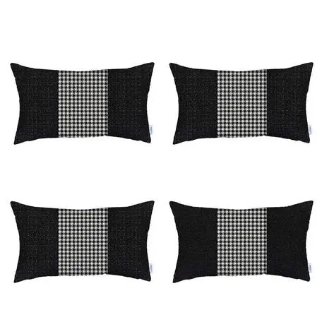 Boho-Chic Houndstooth Jacquard Throw Pillow Covers MIKE & Co. NEW YORK