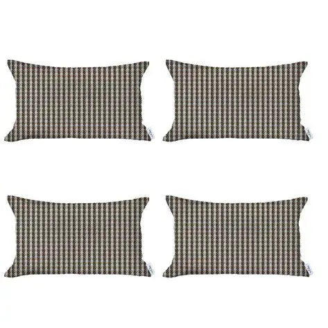 Boho-Chic Houndstooth Jacquard Throw Pillow MIKE & Co. NEW YORK