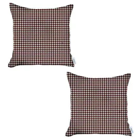 Boho-Chic Houndstooth Jacquard Throw Pillow MIKE & Co. NEW YORK